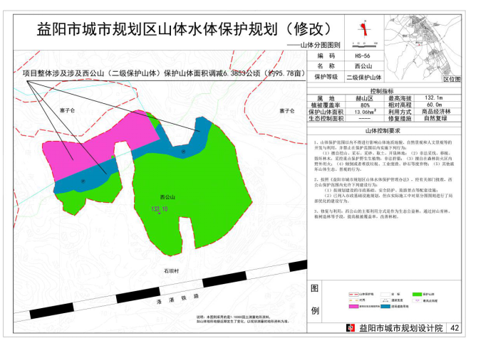 益阳市赫山区寨子仑山西公山保护山体界线调整公示