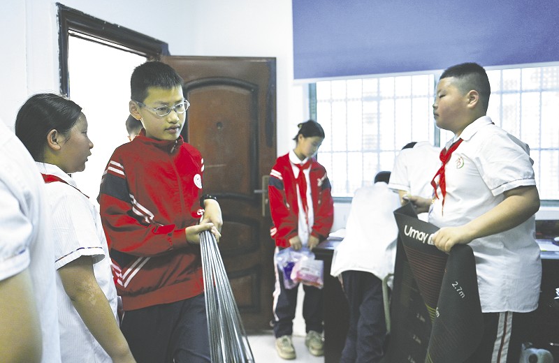 东门口小学 共享体育器材站让学生课间运动更便捷